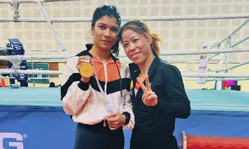 Nikhat Zareen and Mary Kom Nikhat Zareen and Mary Kom