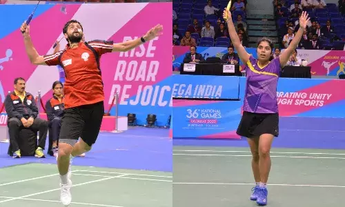 Sai Praneeth and Aakarshi Kashyap Sai Praneeth and Aakarshi Kashyap