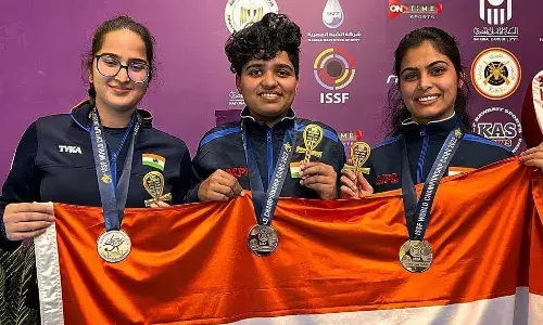 Rhythm Sangwan, Ashok Abhidnya Patil & Manu Bhaker