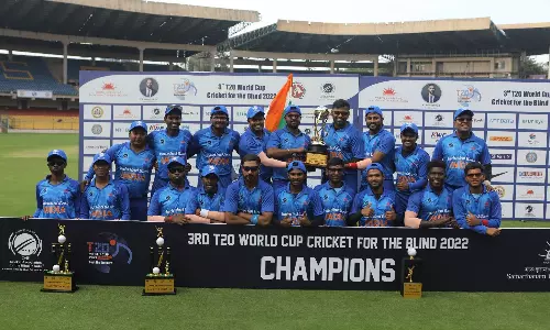 भारत ने जीता तीसरा दृष्टिबाधित टी20 विश्व कप, फाइनल में बांग्लादेश को हराया भारत ने जीता तीसरा दृष्टिबाधित टी20 विश्व कप, फाइनल में बांग्लादेश को हराया