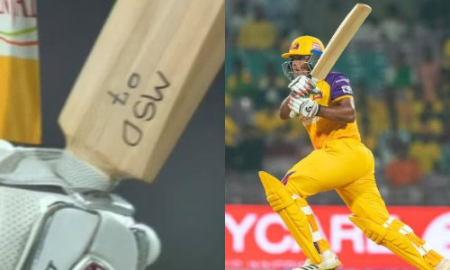 WPL: यूपी वॉरियर्स की बल्लेबाज किरण नवगिरे ने खींचा दर्शकों का ध्यान, बल्ले पर लिखा एमएस धोनी का नाम