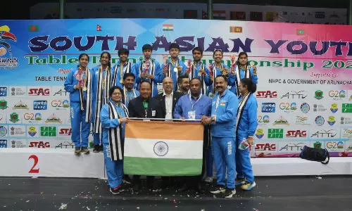 भारतीय लड़कियों की टीम ने दक्षिण एशियाई युवा टेबल टेनिस प्रतियोगिता में स्वर्ण जीता भारतीय लड़कियों की टीम ने दक्षिण एशियाई युवा टेबल टेनिस प्रतियोगिता में स्वर्ण जीता